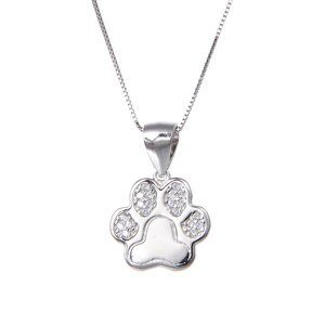92.5 Solid Sterling Silver Cubic Zirconia Necklace